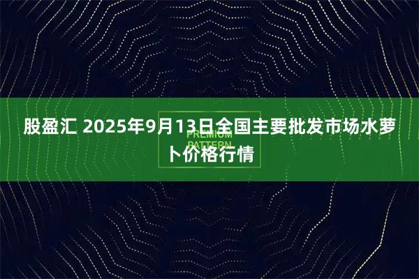 股盈汇 2025年9月13日全国主要批发市场水萝卜价格行情