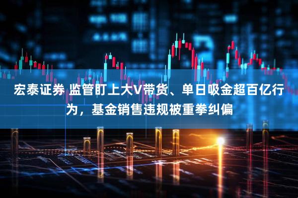 宏泰证券 监管盯上大V带货、单日吸金超百亿行为，基金销售违规被重拳纠偏